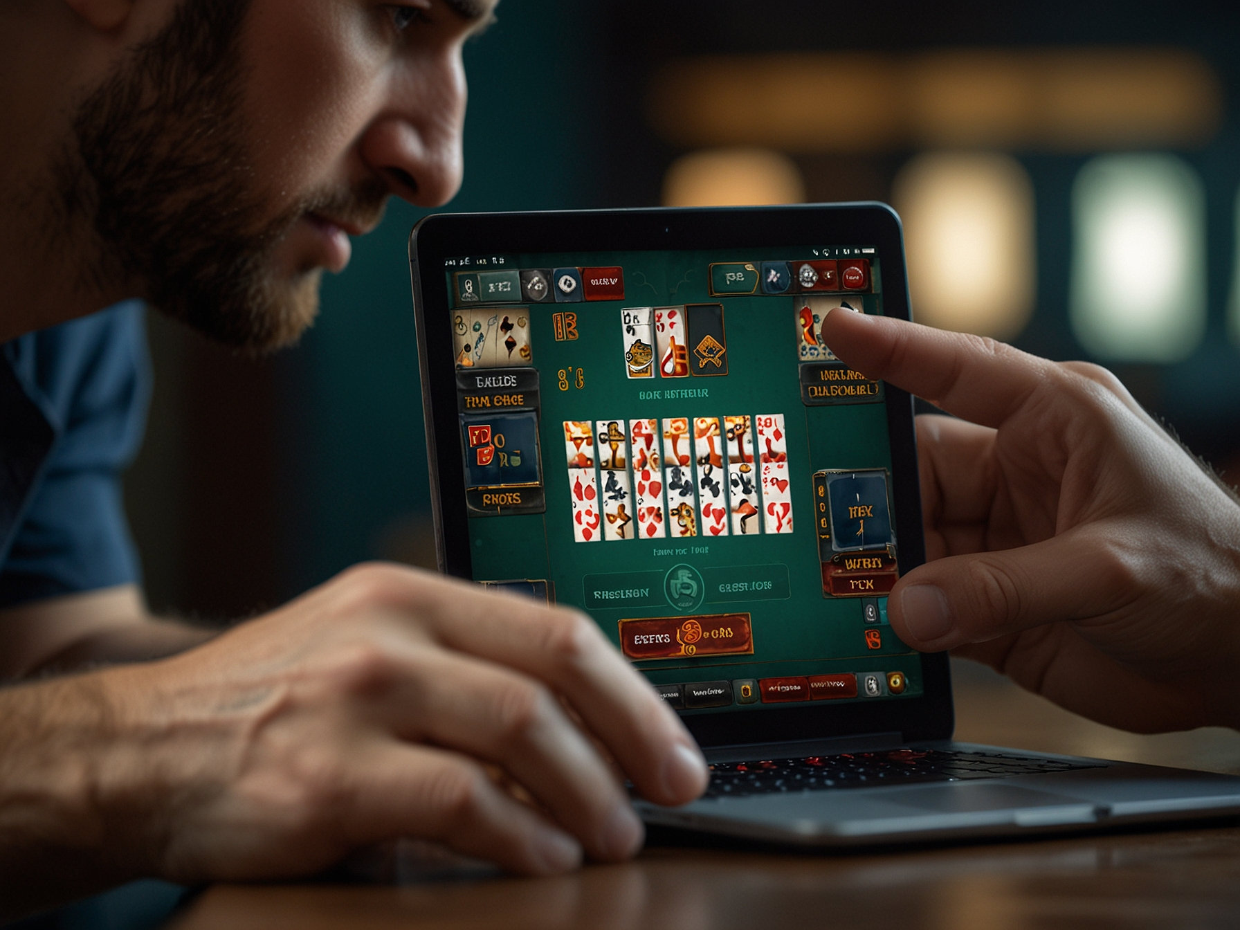 Jugador iniciando sesión en app de póker